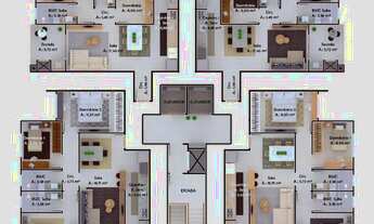 Imagem 3: Apartamento com 3 dormitórios à venda, 86 m² por R$ 463.050,00 - Gravatá - Navegantes/SC