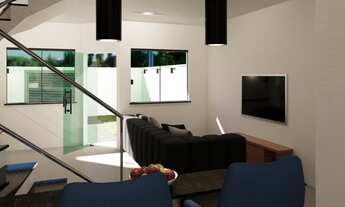 Imagem 4: Casa à venda com 3 quartos, cozinha estilo americana, quintal, 2 vagas de garagem. Poucos