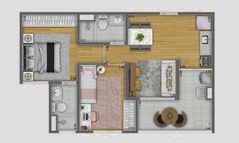 Imagem 2: Lançamento 54m² com 02 quartos sendo 01 suíte - Parque São Miguel, Hortolândia