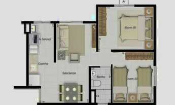 Imagem 5: Apartamento com 2/4 para aluguel no Condomínio Ideal Samambaia