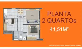 Imagem 4: Apartamentos de 1 quarto com 26m ² Ou 2 quartos com 39,40m² e 41,51m²