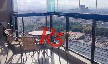 Imagem 2: Apartamento com 1 dormitório para alugar, 54 m² -Mobiliado- Boqueirão - Santos/SP