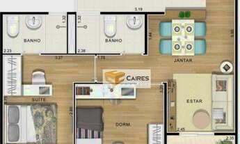 Imagem 2: Apartamento com 2 dormitórios à venda, 57 m² por R$ 195.000,00 - Residencial Real Parque S