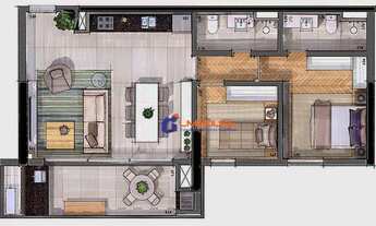 Imagem 2: Apartamento com 2 dormitórios à venda, 78 m² por R$ 1.390.000,00 - Brooklin - São Paulo/SP