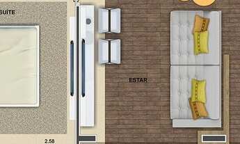 Imagem 3: APARTAMENTO 48,40M², 1 SUÍTE, TERRAÇO COM 1 VAGA DE GARAGEM COBERTA A VENDA - MOEMA- SÃO P