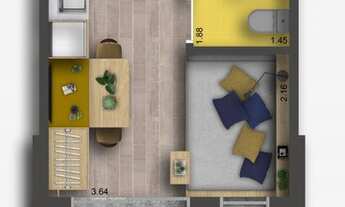 Imagem 2: STUDIO 21,70M² COM VARANDA SEM VAGA À VENDA - JARDIM PAULISTA - SÃO PAULO / SP