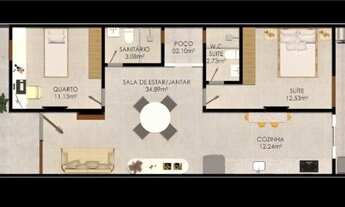 Imagem 4: Casa sendo 2/4 e uma suíte com piscina