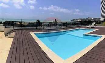 Imagem 4: Apartamento na linha de frente mobiliado com varanda e vista mar 43m² 1 vaga lazer e segur