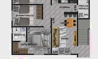 Imagem 3: Apartamento com 3 dormitórios à venda, 70 m² por R$ 289.000 - Vila Lavínia - Mogi das Cruz