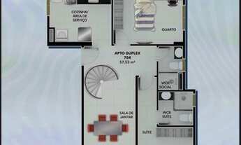 Imagem 7: Duplex para venda com 58 metros quadrados com 2 quartos em Bessa - João Pessoa - PB