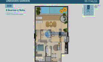 Imagem 2: Apartamento Garden com 2 dormitórios à venda, 104 m² por R$ 1.058.900,68 - Praia de Itapar