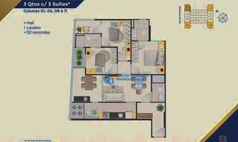 Imagem 2: Apartamento com 3 dormitórios à venda, 74 m² por R$ 857.769,31 - Itaparica - Vila Velha/ES