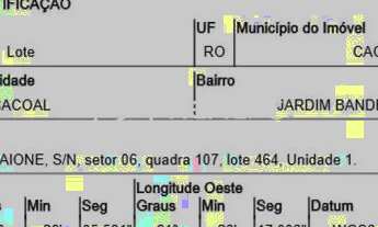 Imagem: Cacoal/RO - Qd 107 setor 06 jardim bandeirantes