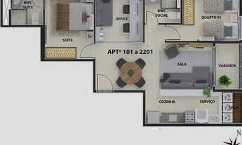 Imagem 6: Oz - Leopoldo Lins Residence , 60m², 3 quartos - Boa Vista, Recife - PE