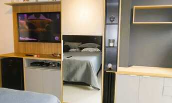 Imagem 5: Studio mobiliado para aluguel possui 30 metros com 1 quarto, 1 vaga e lazer completo nas P