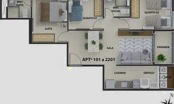 Imagem 2: EA Apartamento com 3 dormitórios