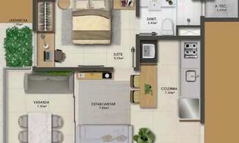 Imagem 6: SEVEN GRAÇA APARTAMENTO UM QUARTO E SALA COM VARANDA E ROOFTOP