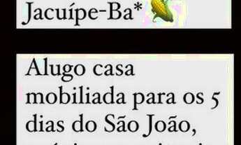 Imagem: Aluga-se casa mobiliada para o período