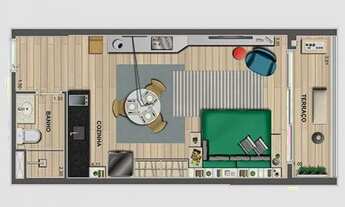 Imagem 2: Apartamento Studio com vaga e varanda gourmet na R. Genebra, Bela Vista perto do Metrô