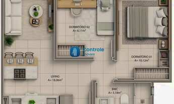 Imagem 6: Apartamento 2 Dormitórios Bairro Serraria em São José