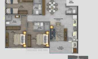 Imagem 4: Apartamento para venda com 106 metros quadrados com 3 quartos em Trindade - Florianópolis