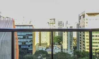 Imagem 2: Flat mobiliado varanda Cidade Jardim com 42 m2 1 dormitório 1 vaga esquina c/ Brigadeiro F