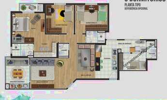 Imagem 5: Apartamento para venda com 125 metros quadrados com 3 quartos em Jardim Mimas - Embu das A