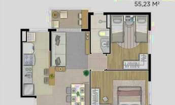 Imagem 5: Apartamento para venda possui 55 metros quadrados com 2 quartos