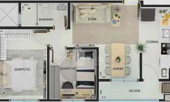 Imagem 2: LANÇAMENTO! Apartamento 02 quartos e 02 vagas no Cidade Jardim, São José dos Pinhais