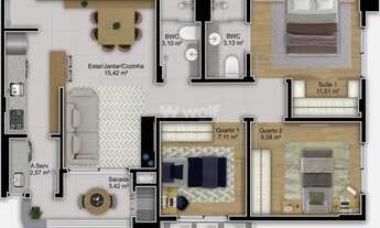 Imagem 2: APTO GARDEN - SOL DA MANHÃ - 02 VGS - 120,20M2