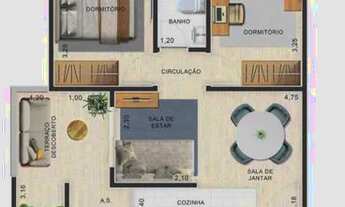 Imagem 5: Aptos de 42m, 47m e 50m com 2 dorm + sacada integrada + 1 vaga a 500 m do Parque das Hort