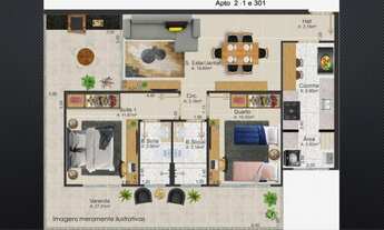 Imagem 6: Apartamento para Venda em Rio das Ostras, Costazul, 2 dormitórios, 1 suíte, 2 banheiros, 1