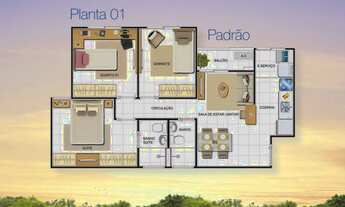 Imagem: Apartamento para venda tem 55 metros quadrados