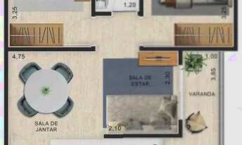 Imagem 2: Aptos de 42m, 47m e 50m com 2 dorm + sacada integrada + 1 vaga a 500 m do Parque das Hort