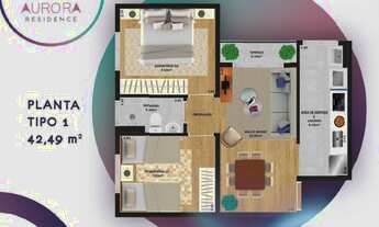 Imagem 4: Apartamento 2 Dormitórios com Varanda Jd. Jacinto AURORA RESIDENCE