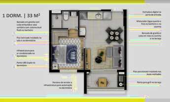 Imagem 5: Apartamento para venda tem 33 metros quadrados com 1 quarto
