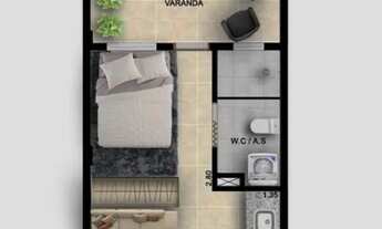 Imagem 5: Studio para alugar, 25 m² por R$ 1.224,48/mês - Tatuapé - São Paulo/SP