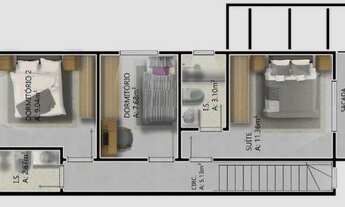 Imagem 4: Sobrado alto padrão com 3 dormitórios e 4 banheiros m² no Green Village