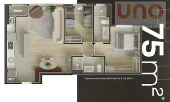 Imagem 4: Apartamento de 75m² no Edifício Sound | Vanguard Bela Vista | Campo Grande - MS