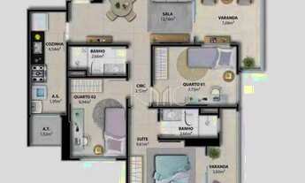 Imagem 4: Apartamento com 3 dormitórios à venda por R$ 731.690,00 - Jockey de Itaparica - Vila Velha