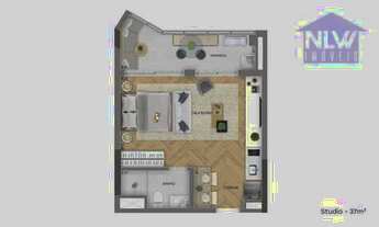 Imagem: Studio à venda, 37 m² por R$ 461.946,00