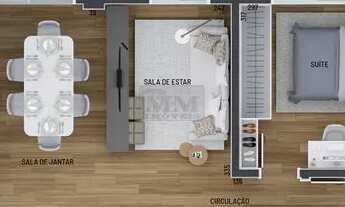 Imagem 4: Apartamento com 3 dormitórios à venda com 94.95m² por R$ 565.502,95 no bairro Tingui - CUR