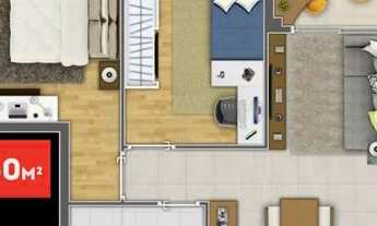 Imagem 5: Apto 60m2 com 02 dorm 1 suíte e 1 vaga para Aluguel Aplicado Square Carapicuíba centro SP