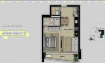 Imagem 2: Apto Studio Opus Gyro Vaca Brava mobiliado e decorado