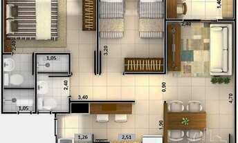 Imagem 6: Apartamento com 2 dormitórios à venda, 49 m² por R$ 200.000,00 - Recreio Marajoara - Soroc