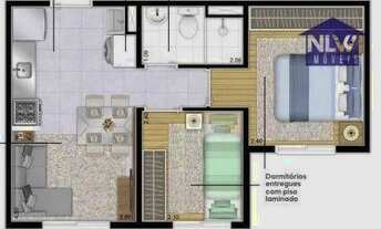 Imagem 2: Apartamento com 1 dormitório à venda, 24 m² por R$ 198.682,58 - Brás - São Paulo/SP