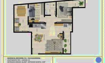 Imagem 3: 61m 1 dorm garden 600m metro Guilhermina Esperança