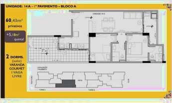 Imagem: Garden 14A - 60,43m privativos 5,18m de