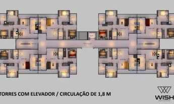Imagem 3: Apartamento para venda possui 55 metros quadrados com 2 quartos