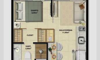 Imagem 6: Repasse - Quarto e Sala - Novo - House Federação - Salvador/Ba - Entrega: Julho 2023